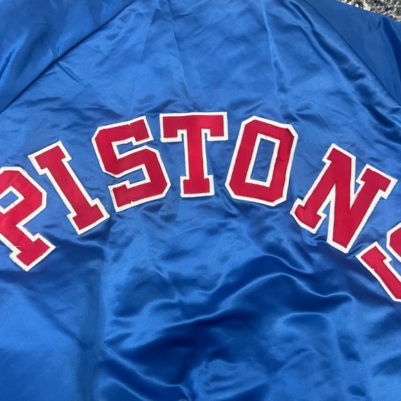 VINTAGE 1990s DETROIT PISTONS LOCKER LINE SATIN JACKET SZ. LARGE MADE IN USA - Picture 7 of 8